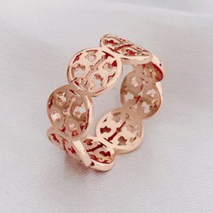 Tory Burch TB FROZEN LOGO ROSEGOLD RING Band